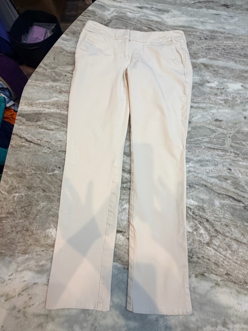 LOFT Skinny Ankle Pants Womens Size 6 Cream Stretch Career Casual